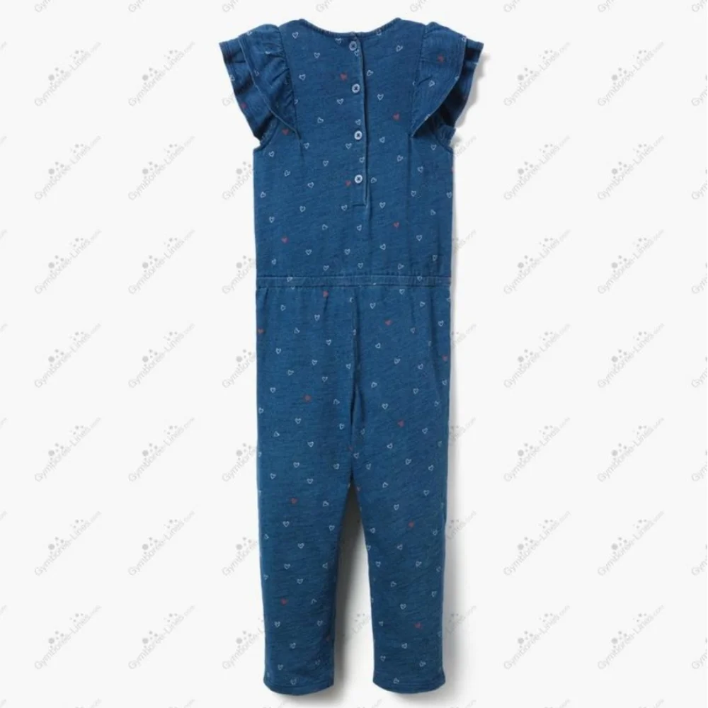 GYMBOREE | Navy Heart Print Jumpsuit 🤍🩷